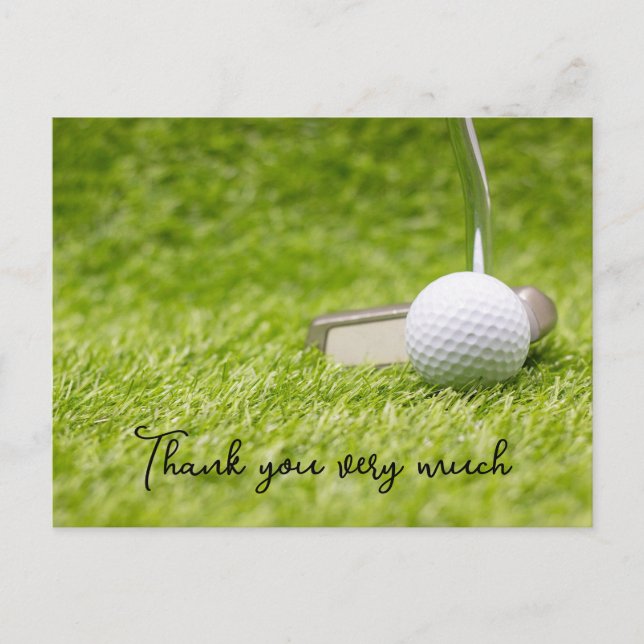 Carte de remerciements de golf avec balle de golf  (Devant)