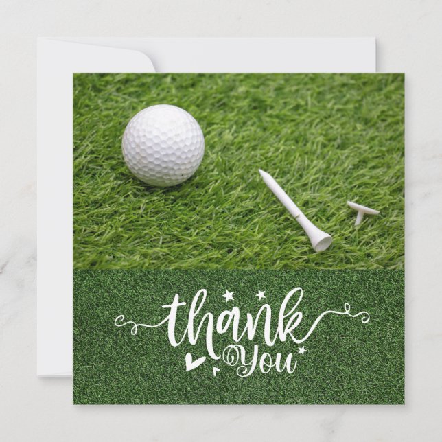 Carte de remerciements de golf avec balle de golf  (Devant)