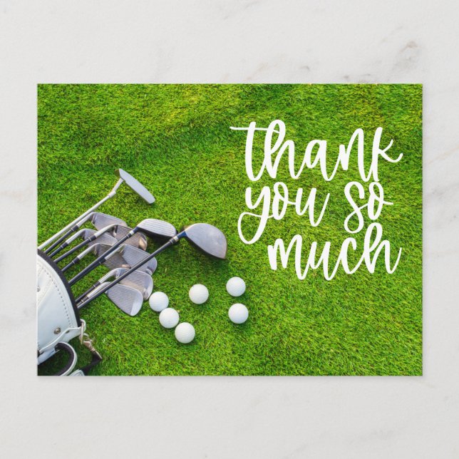Carte de remerciements de golf avec sac à balle de (Devant)