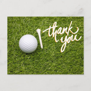 Carte de remerciements de golf avec terrain de gol