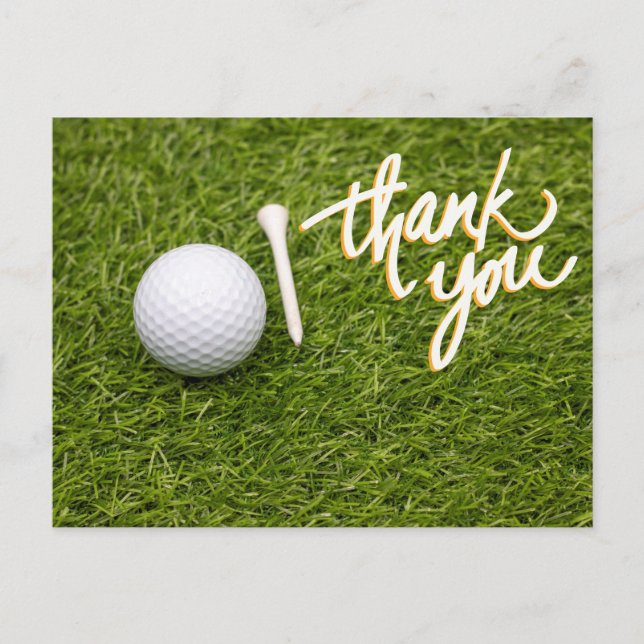 Carte de remerciements de golf avec terrain de gol (Devant)