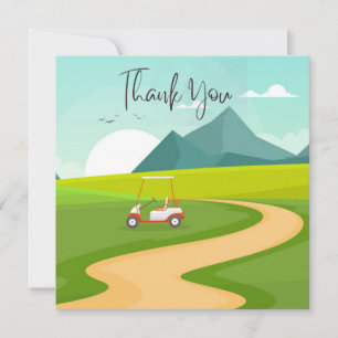 Carte de remerciements de golf avec voiturette de 