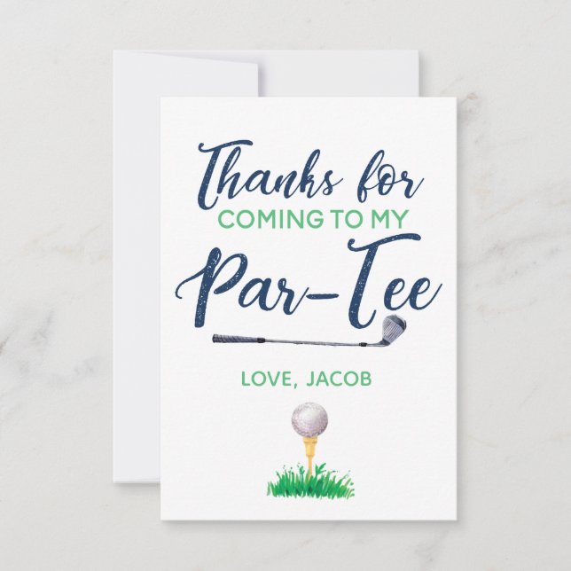 Carte de remerciements de golf Watercolor (Devant)