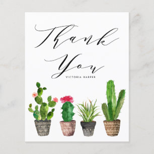 Carte de remerciements de graduation en cactus poi