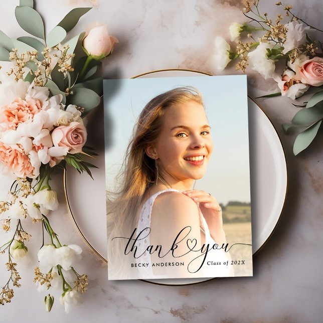 carte de remerciements de graduation en lettres no (Créateur téléchargé)