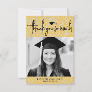 Carte de remerciements de graduation en or de scri