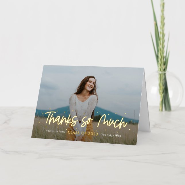 Carte de remerciements de graduation FOIL d'Outloo (Recto)