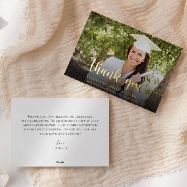 Carte de remerciements de graduation photo de scri (Créateur téléchargé)