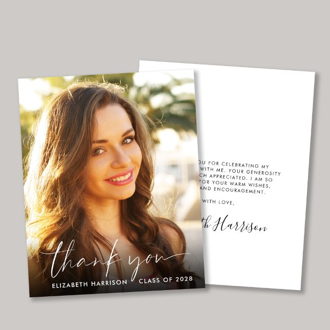 Carte de remerciements de graduation photo du scri (Créateur téléchargé)