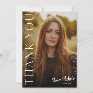 Carte de remerciements de graduation photo vertica