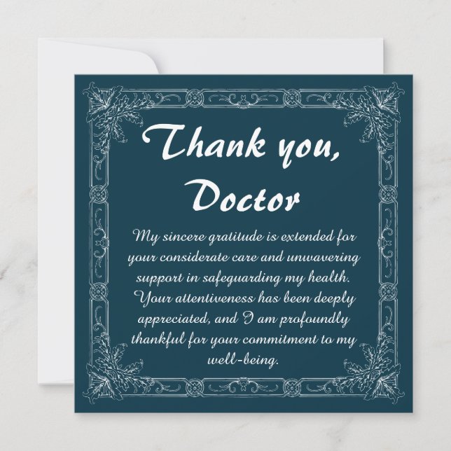 Carte de remerciements de gratitude pour les médec (Devant)