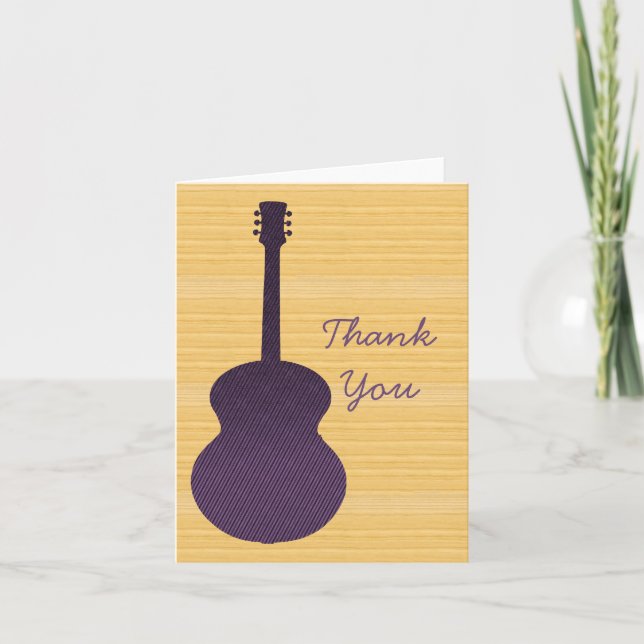 Carte de remerciements de guitare du pays pourpre (Devant)