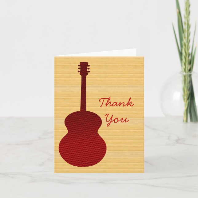 Carte de remerciements de guitare du pays rouge (Devant)