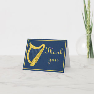 Carte de remerciements de harpe irlandaise