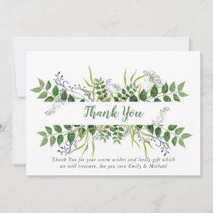 Carte de remerciements de jardin d'herbes - Bleu v