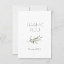 Carte de remerciements de la branche d'olive