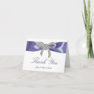 Carte de remerciements de la cou de diamant bleu p