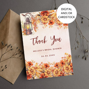 Carte de remerciements de la douche nuptiale fleur
