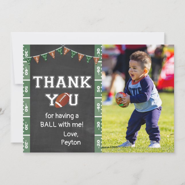 Carte de remerciements de la fête de football (Devant)