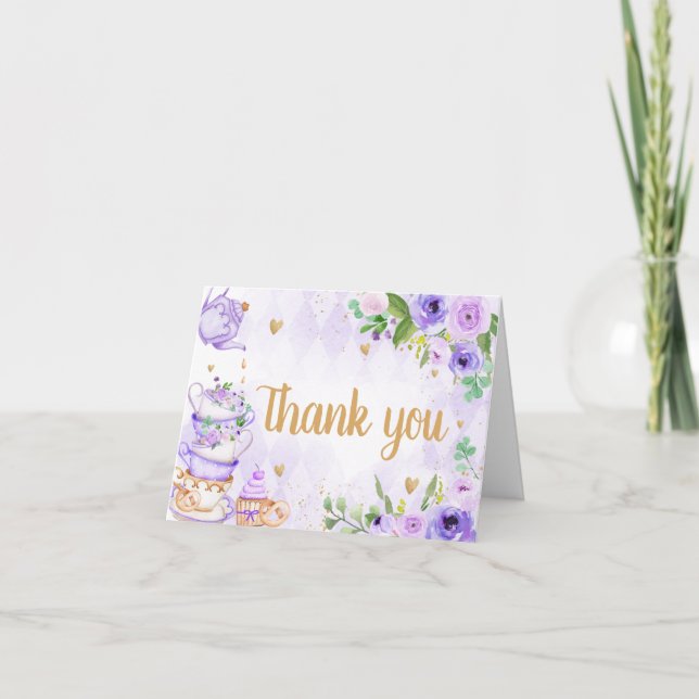 Carte de remerciements de la fête du thé à la flor (Devant)