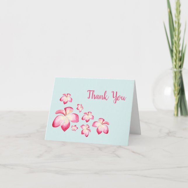 Carte de remerciements de la Plumeria tropicale (Devant)