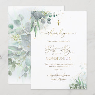 Carte de remerciements de la première communion