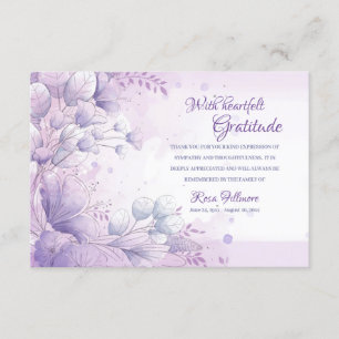 Carte de remerciements de la sympathie florale de 
