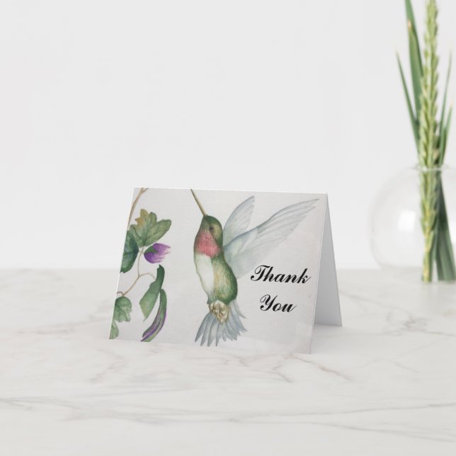 Carte de remerciements de l'Aquarelle des Oiseaux (Devant)
