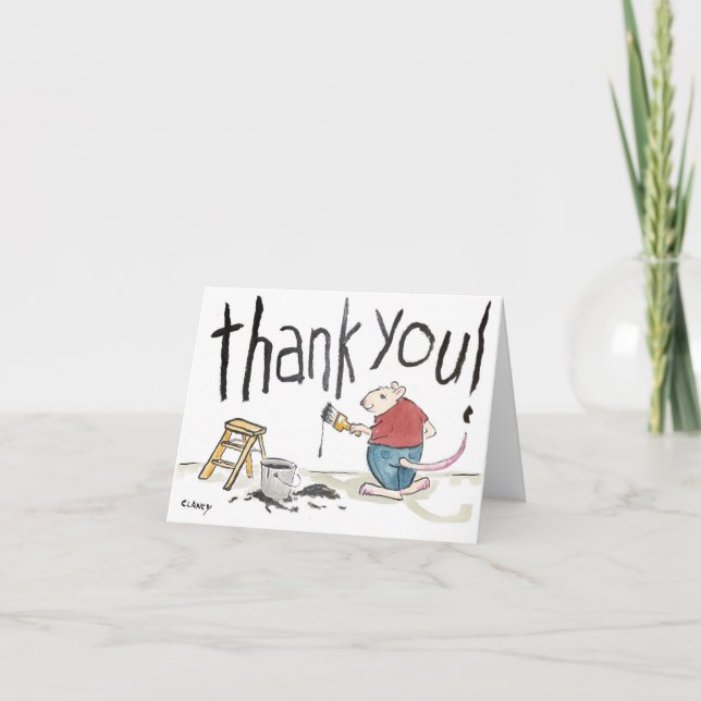 Carte de remerciements de l'artiste souris (Devant)