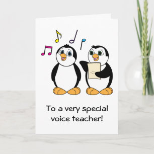 Carte de remerciements de l'enseignant vocal