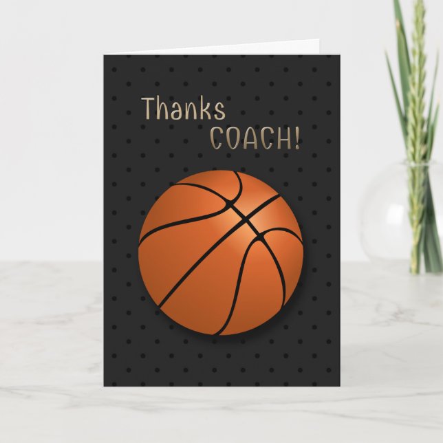 Carte de remerciements de l'entraîneur de basket-b (Devant)