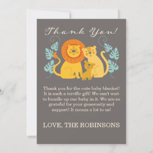Carte de remerciements de lion de jungle