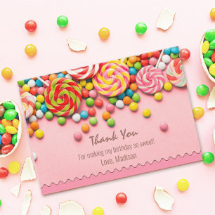 Carte de remerciements de magasin de bonbons
