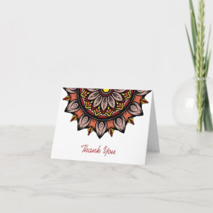 Carte de remerciements de Mandala colorée