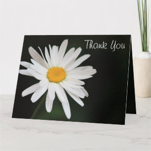 Carte de remerciements De Marguerite Noir Et Blanc