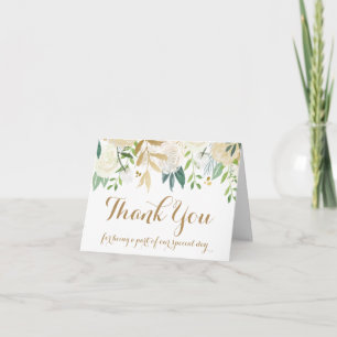 Carte de remerciements de mariage à la Fleur d'or 