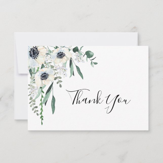 Carte de remerciements de Mariage anemone (Devant)