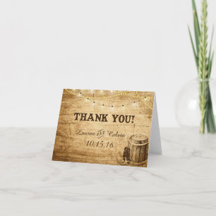 Carte de remerciements de mariage campagnard pour 