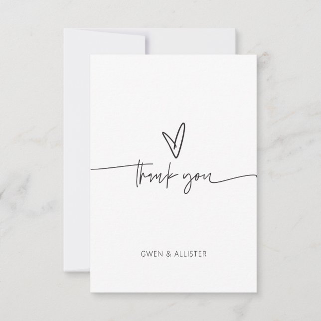 Carte de remerciements de mariage carte cadeau pla (Devant)