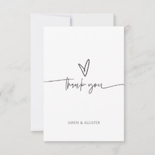 Carte de remerciements de mariage carte cadeau pla