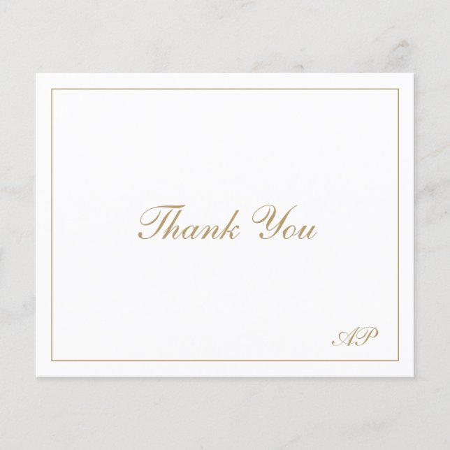 Carte de remerciements de Mariage de budget Gold E (Devant)