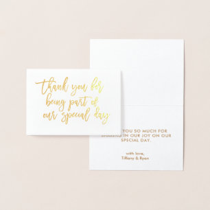 Carte de remerciements de mariage de calligraphie