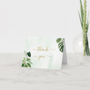 Carte de remerciements de Mariage de feuilles trop