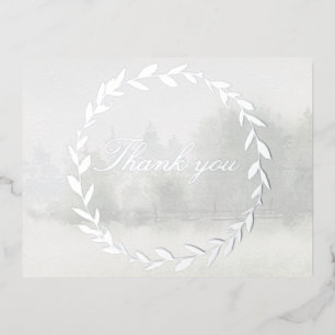 Carte de remerciements de Mariage de forêt de Chup