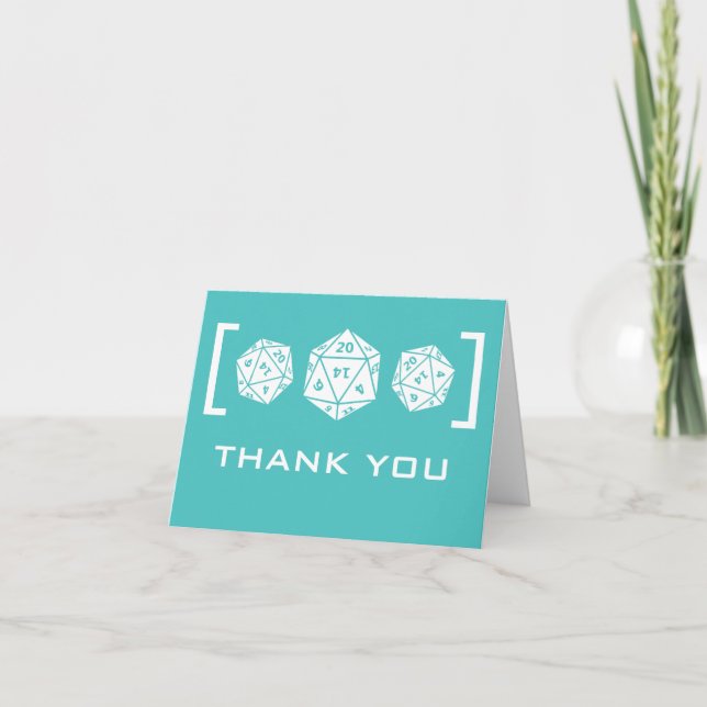 Carte de remerciements de mariage de Gamer de (Devant)