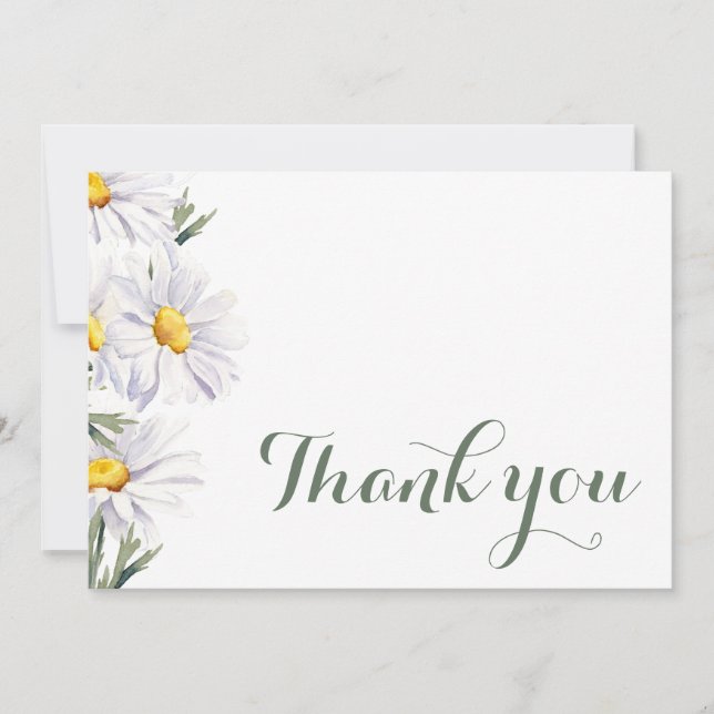 Carte de remerciements de Mariage de marguerites b (Devant)