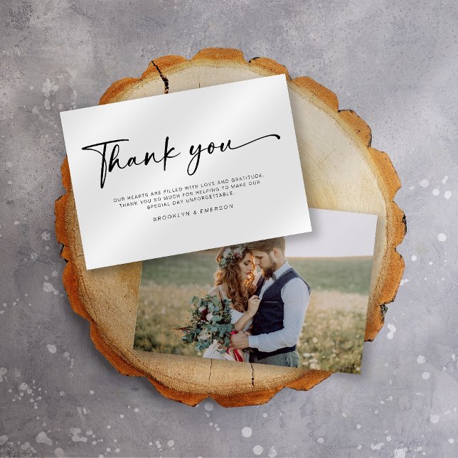 Carte de remerciements de Mariage de Merci de scri (Créateur téléchargé)
