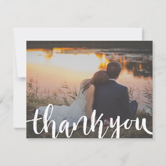 Carte de remerciements de Mariage de photos de scr (Devant)