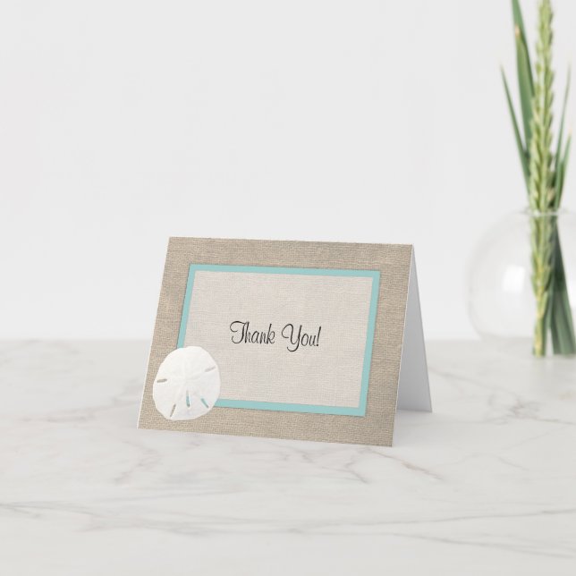 Carte de remerciements de mariage de plage du (Devant)