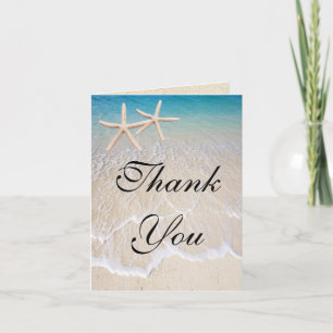 Carte de remerciements de mariage de Starfish Beac
